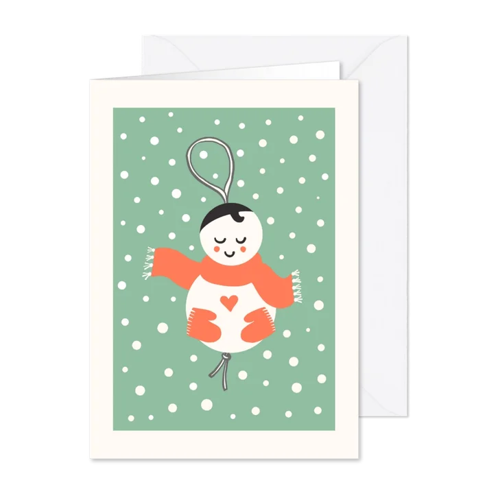 Kerstkaart gelukspoppetje