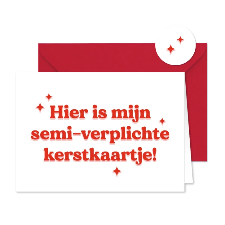 Kerstkaart grappig typografie mijn verplichte kerstkaart