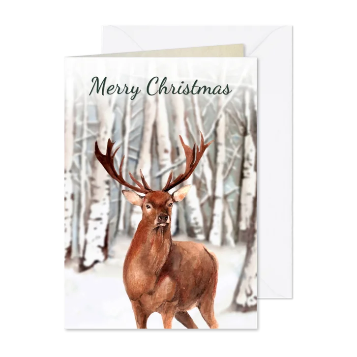 Kerstkaart Groot hert
