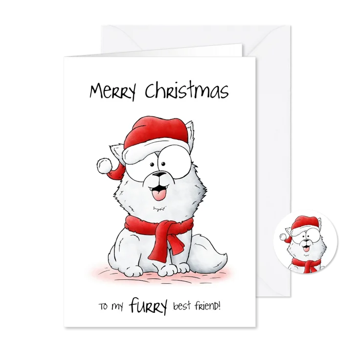 Kerstkaart Hond - Merry Christmas to my furry best friend!