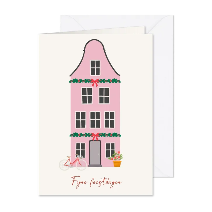 Kerstkaart huisje kerst Vrienden GHZ