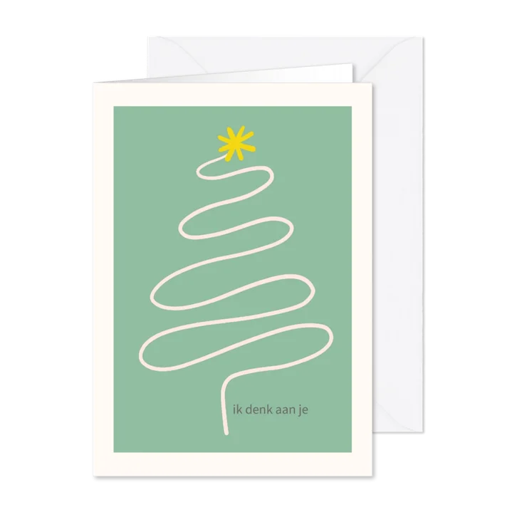 Kerstkaart ik denk aan je