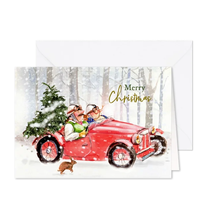 Kerstkaart in de oldtimer