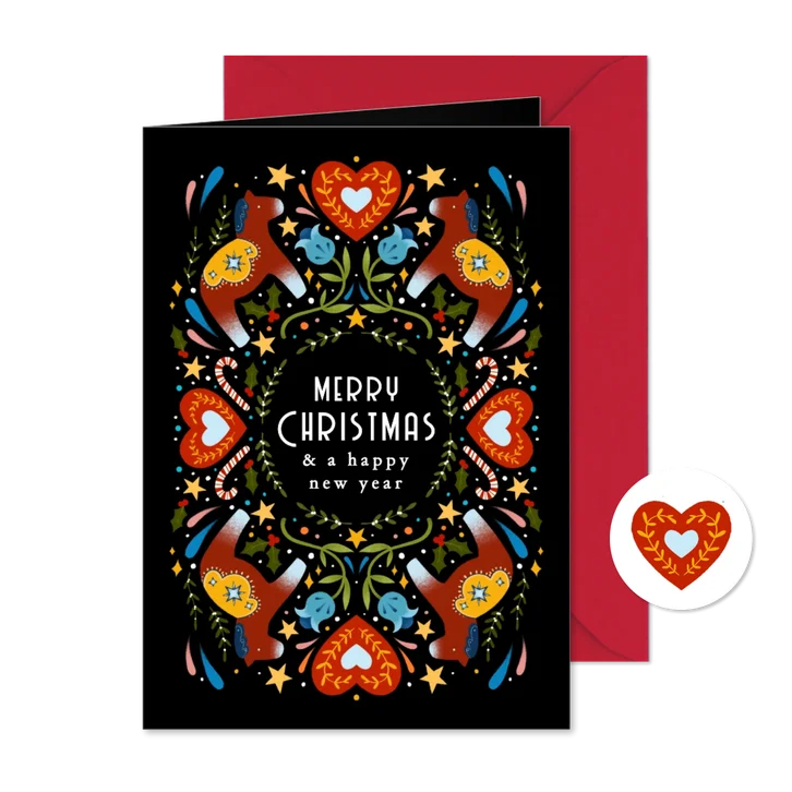 Kerstkaart in Scandinavische stijl