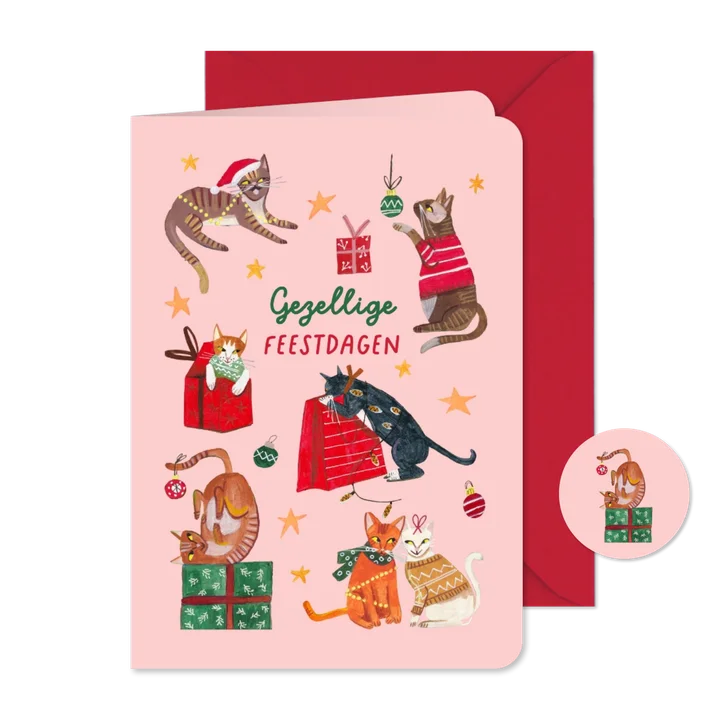 Kerstkaart kattenkwaad