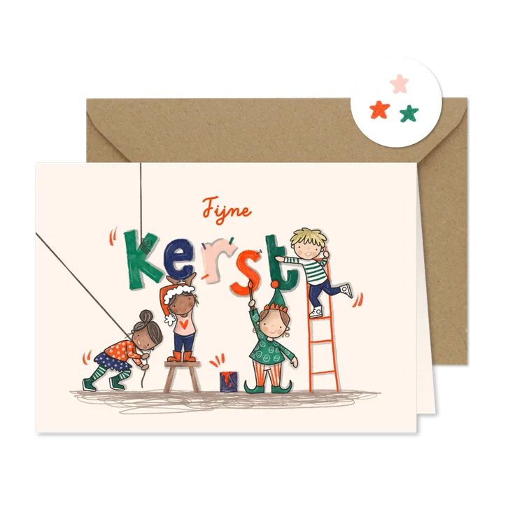 Kerstkaart Kerst Letters