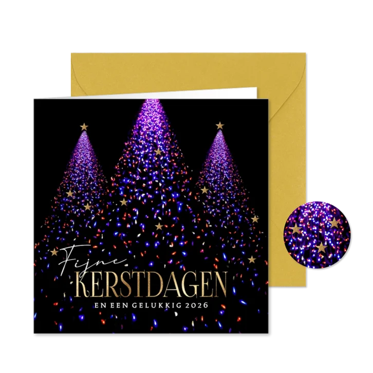 Kerstkaart kerstbomen