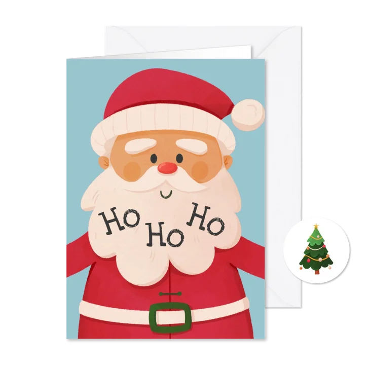 Kerstkaart kerstman kerstknuffel grappig vrolijk