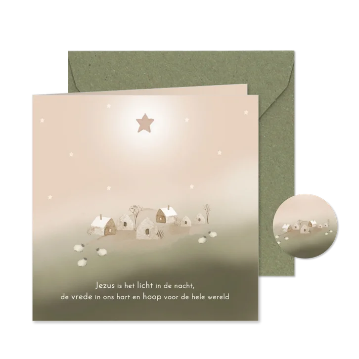 Kerstkaart landschap christelijk