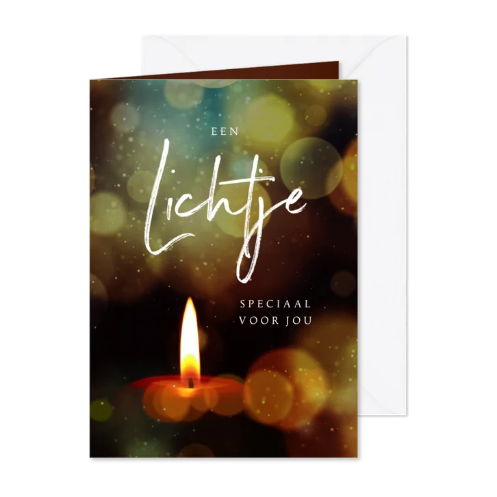 Kerstkaart lichtje kaars moeilijke tijd sterkte