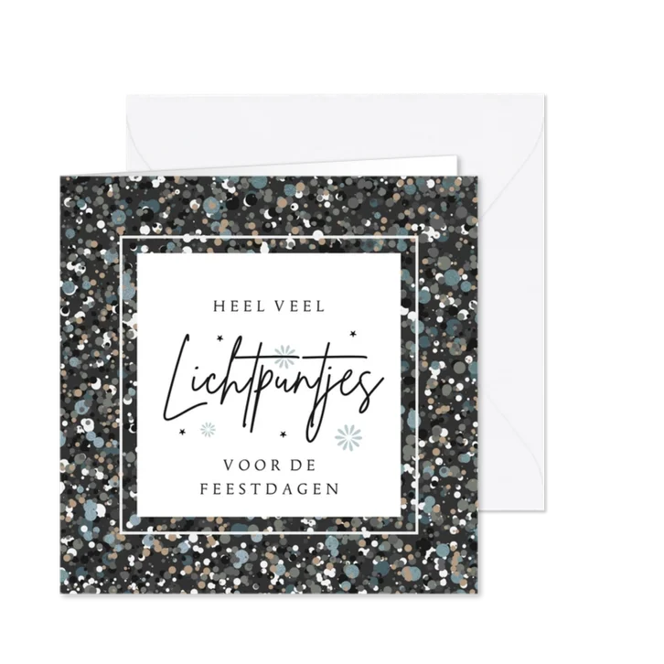 Kerstkaart lichtpuntjes na overlijden sterkte