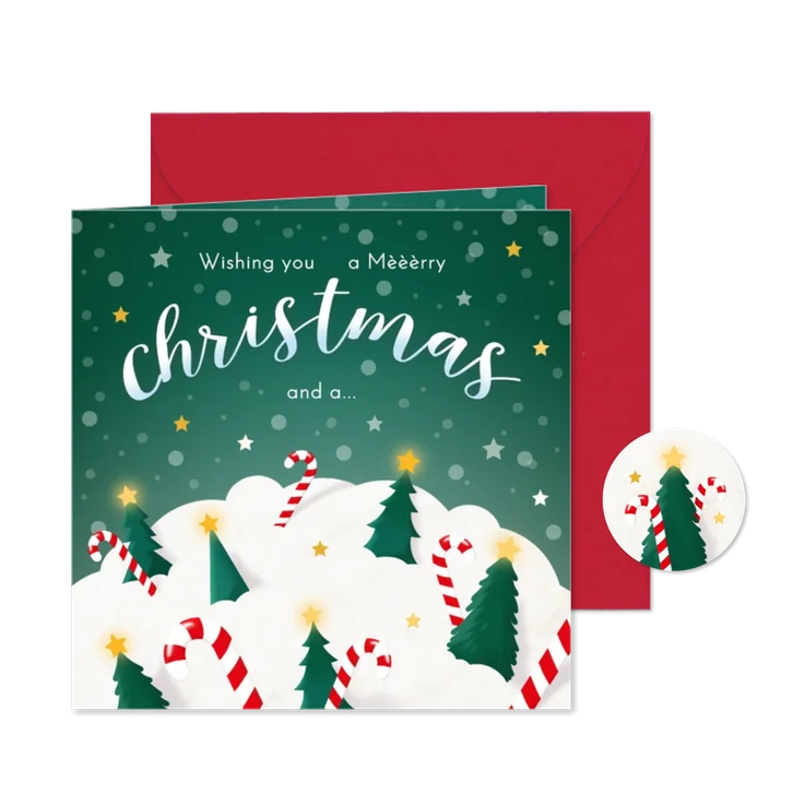 Kerstkaart Merry schaapje