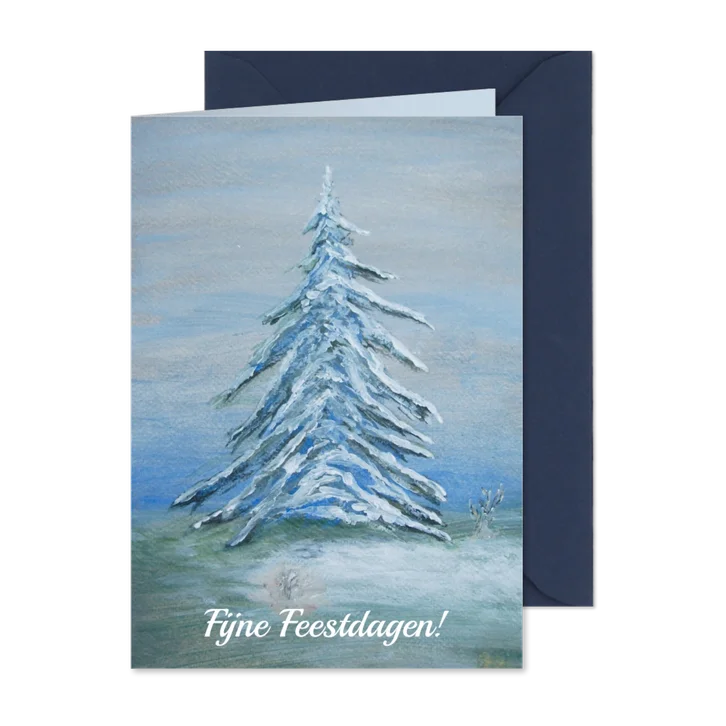 Kerstkaart met denneboom