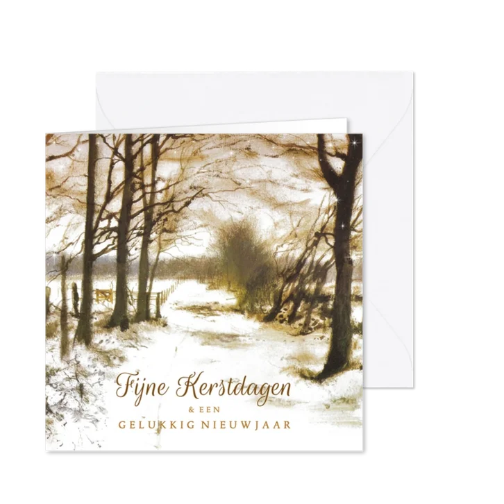 Kerstkaart met Hollands landschap