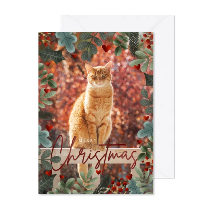 Kerstkaart met kerstkader en eigen foto