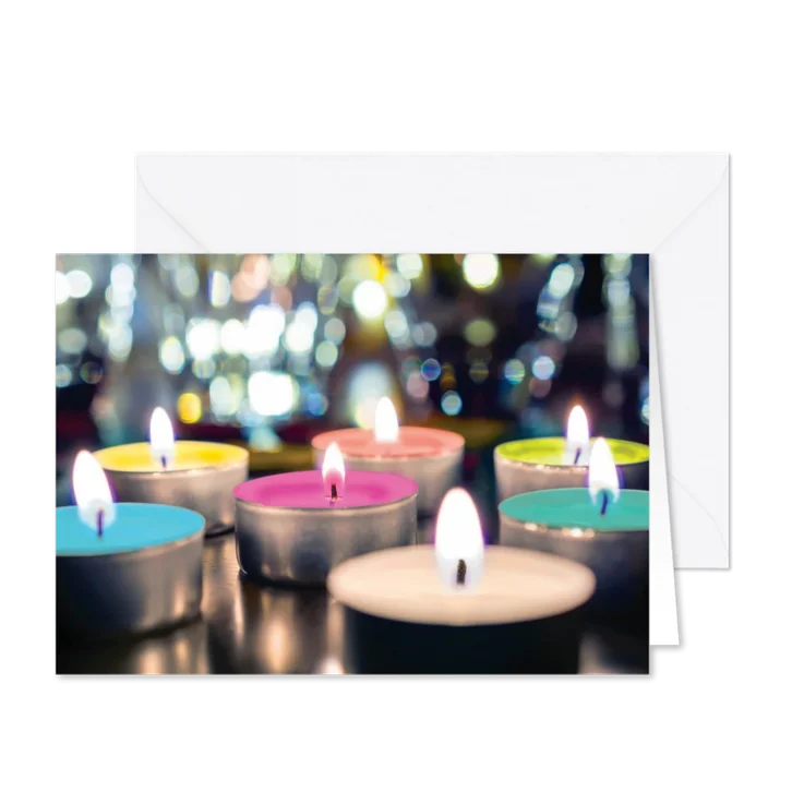 Kerstkaart met kerstlichtjes