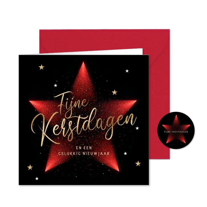 Kerstkaart met stijlvolle rode kerstster