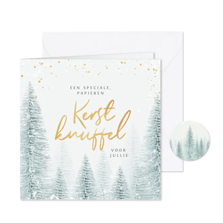 Kerstkaart moeilijke tijd verlies verdriet kerstbomen