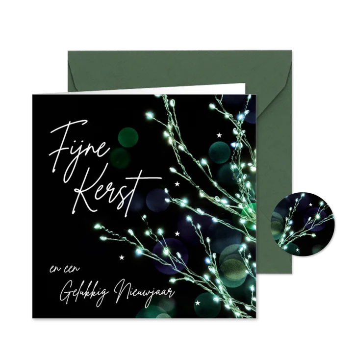 Kerstkaart stijlvolle lichtjes boom