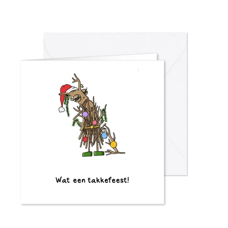 Kerstkaart takkefeest kaart