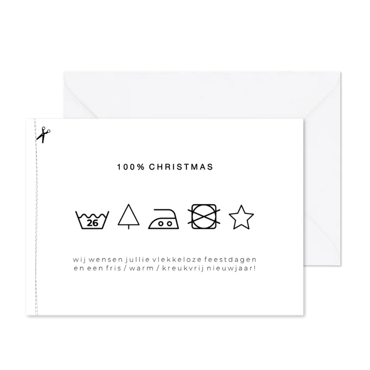 Kerstkaart waslabel