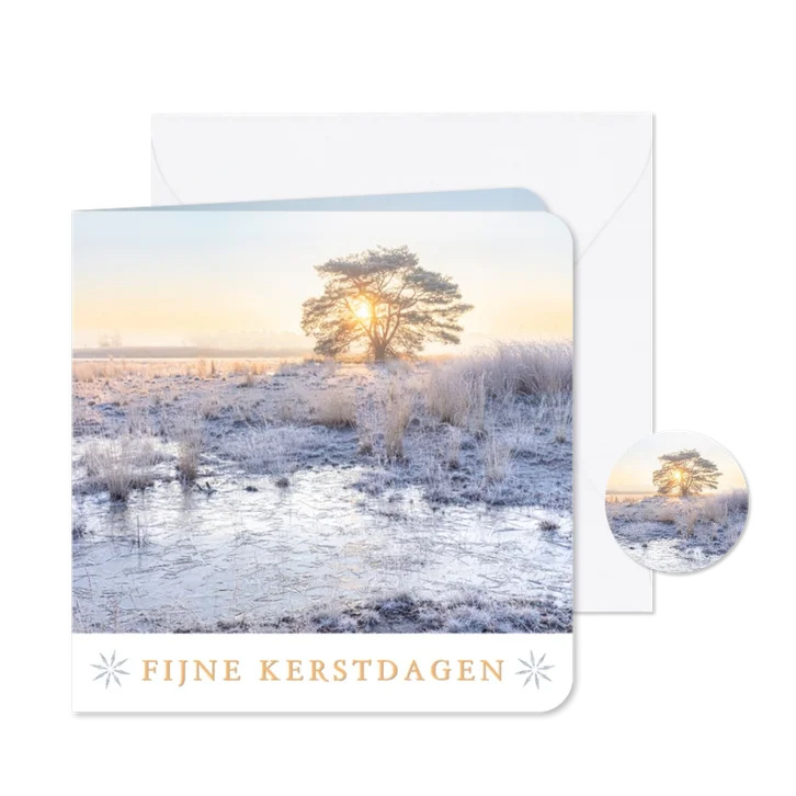 Kerstkaart winters landschap