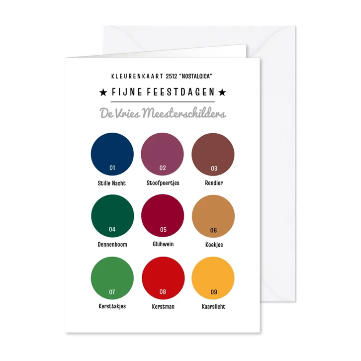 Kerstkaart zakelijk kleurenkaart verf schilder