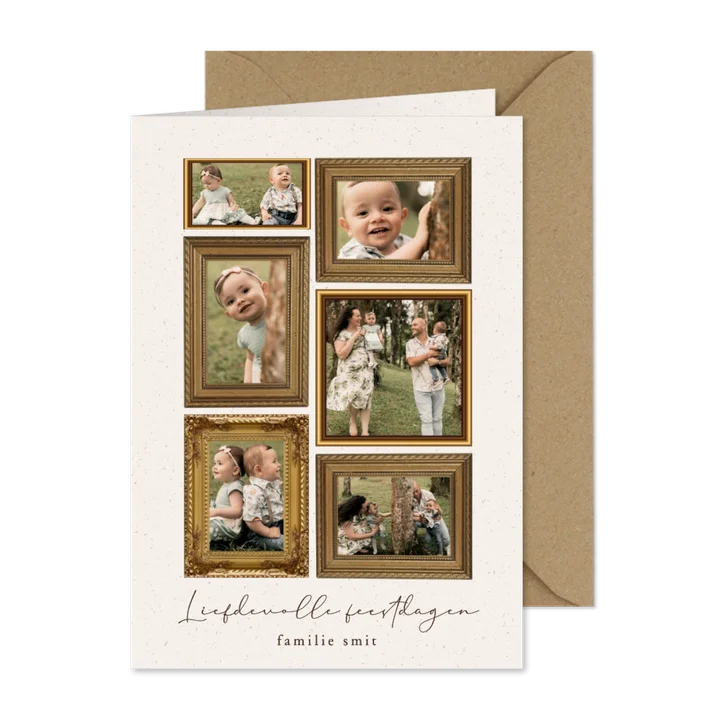 Kerstkaartje liefdevolle dagen met fotolijstjes fotocollage