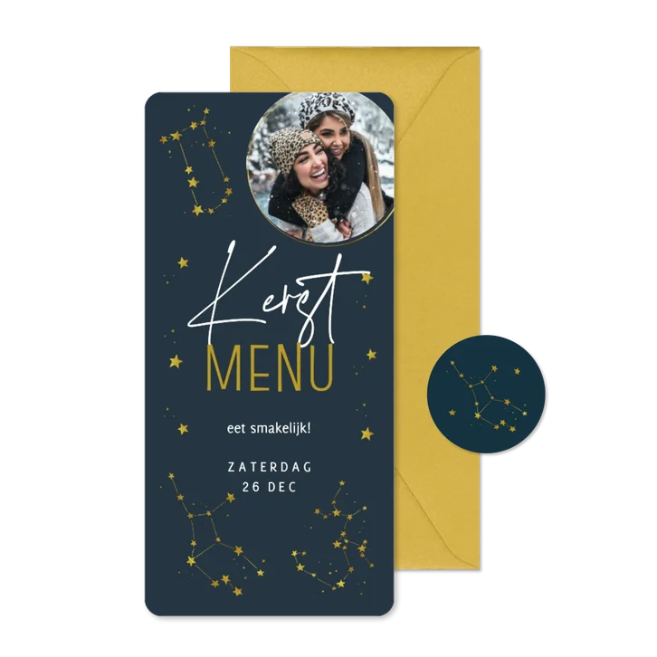 Kerstmenu astrologie en sterrenbeelden sterren in de nacht