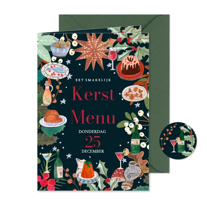 Kerstmenu doodle eten & drinken kerstfeest