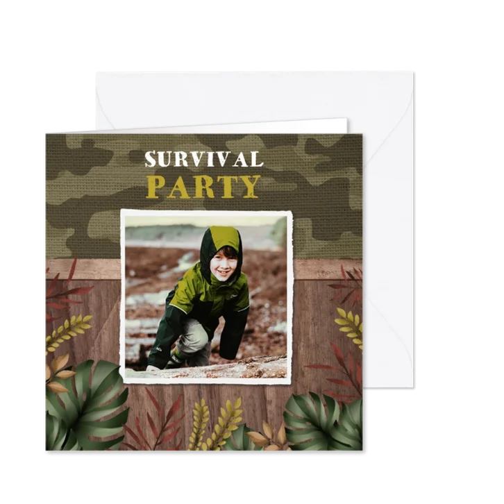 Kinderfeest uitnodiging stoer en avontuurlijk