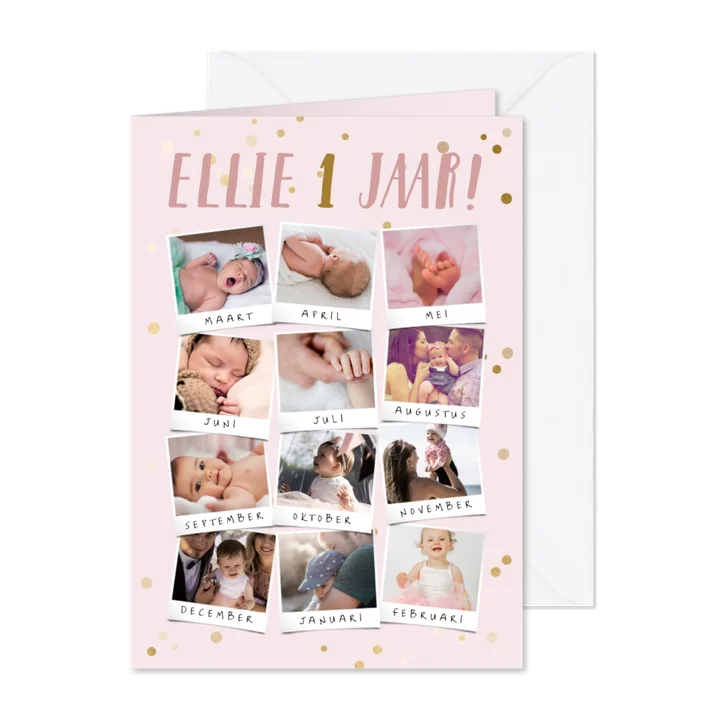 Kinderfeestje 12 maanden fotocollage