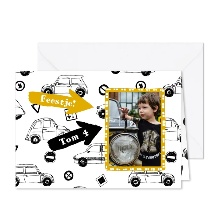 Kinderfeestje auto's en foto