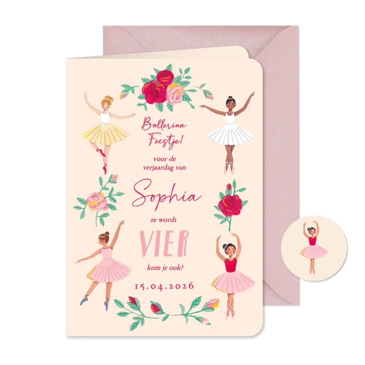 Kinderfeestje ballerina ballet en roosjes