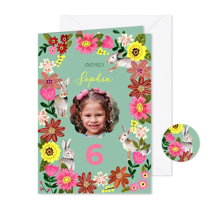 Kinderfeestje bloemen en konijnen