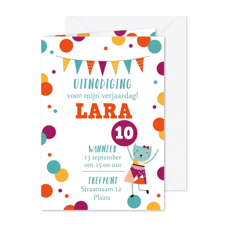 Kinderfeestje bonte confetti voor een meisje