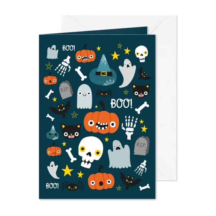 Kinderfeestje Halloween met vrolijke illustraties