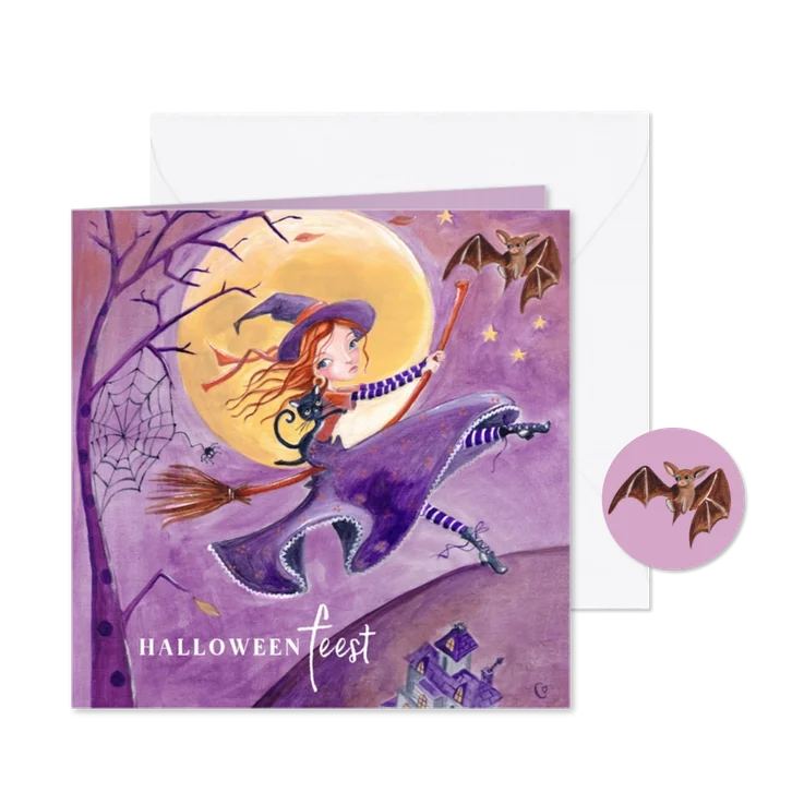 Kinderfeestje halloween verkleedfeestje heks en maan