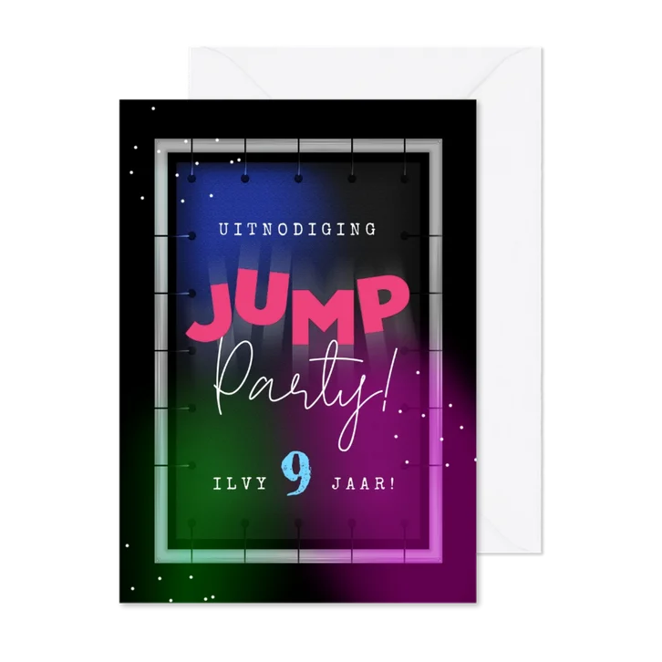 Kinderfeestje jump trampoline neon feestje