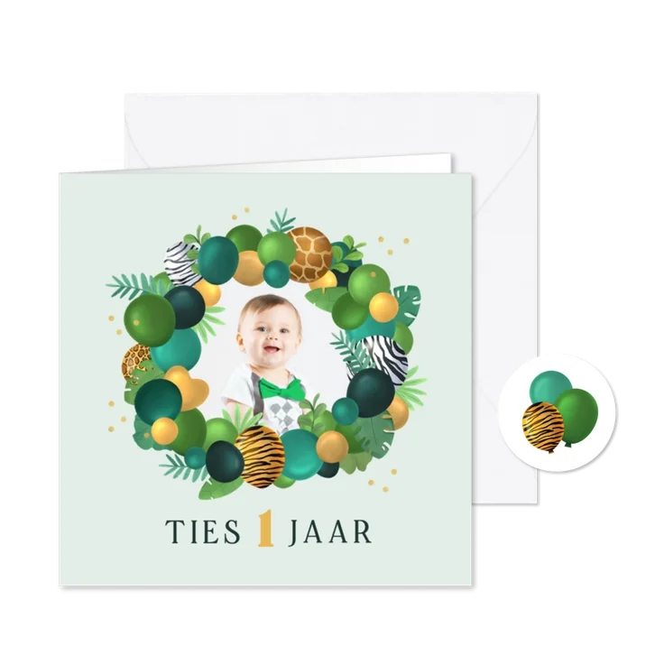 Kinderfeestje jungle ballonnen confetti zebra giraf tijger