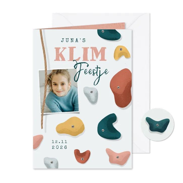 Kinderfeestje klimmen klimmuur illustratie foto indoor