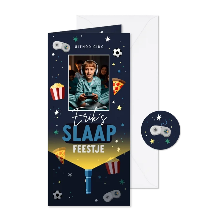 Kinderfeestje logeren voetbal games en sterren met foto