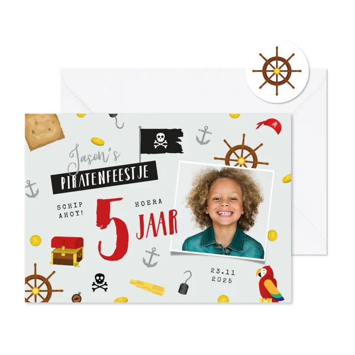 Kinderfeestje piraten thema foto feestje munten