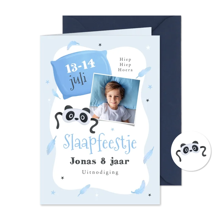 Kinderfeestje slaapfeestje kussen sterren slaapmasker foto