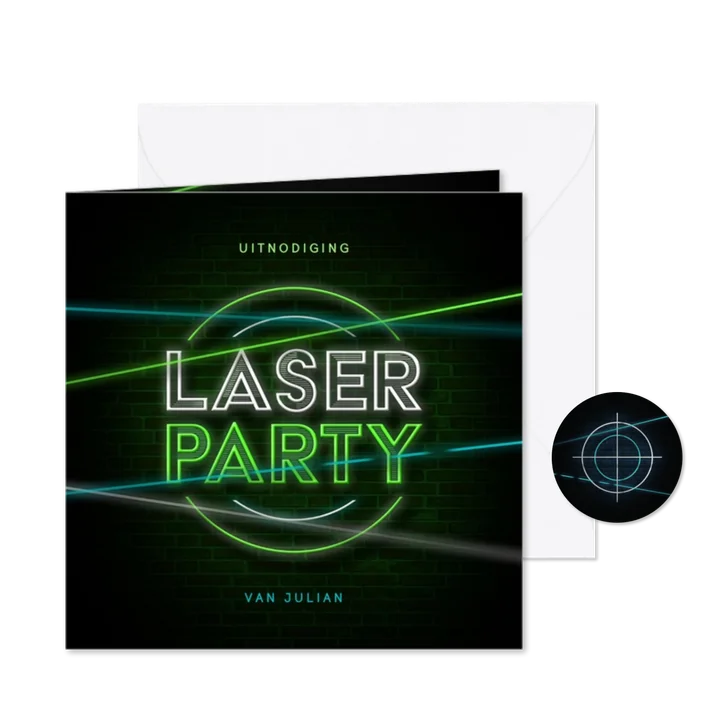 Kinderfeestje stoer lasergamen schieten laserparty neon