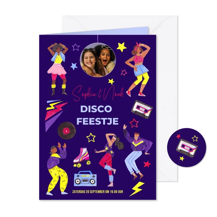 Kinderfeestje thema disco dansen discobol foto