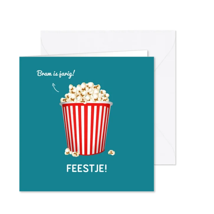 Kinderfeestje uitnodiging popcorn