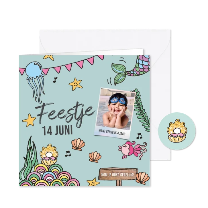 Kinderfeestje uitnodiging thema zee