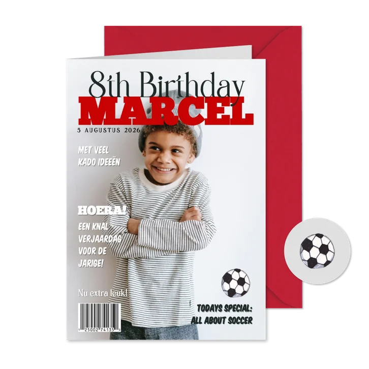 Kinderfeestje verjaardagsfeest voetbal tijdschrift
