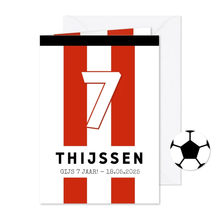 Kinderfeestje voetbalshirt gestreept rood wit